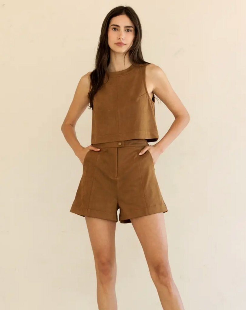 Suede Crop Top