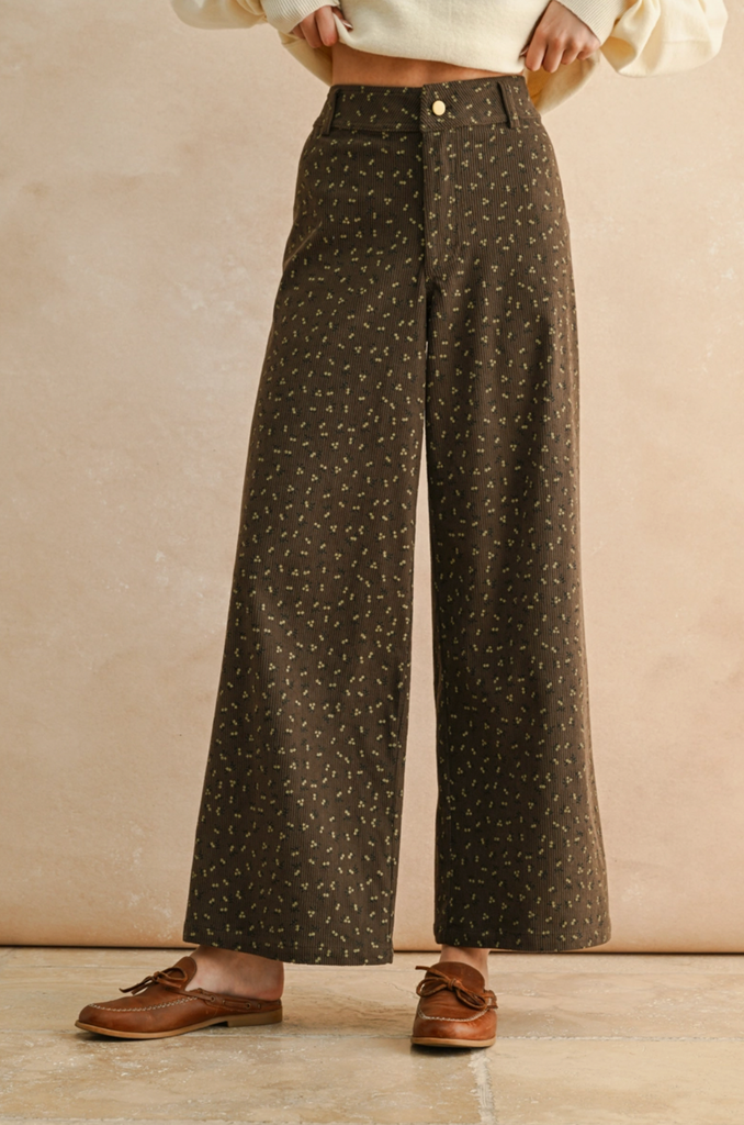 Printed Corduroy Pants