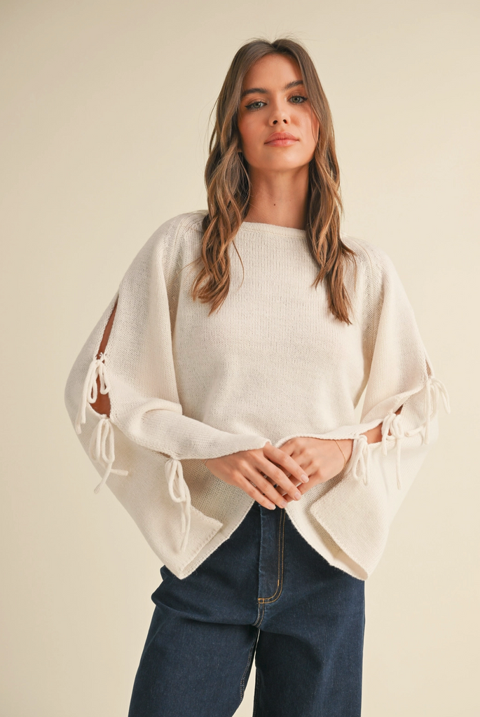 Gabby Tie Sleeve Sweater