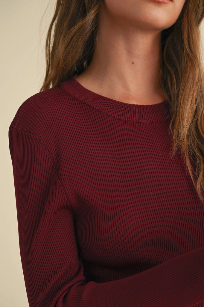 Ribbed Long Sleeve Basic Top