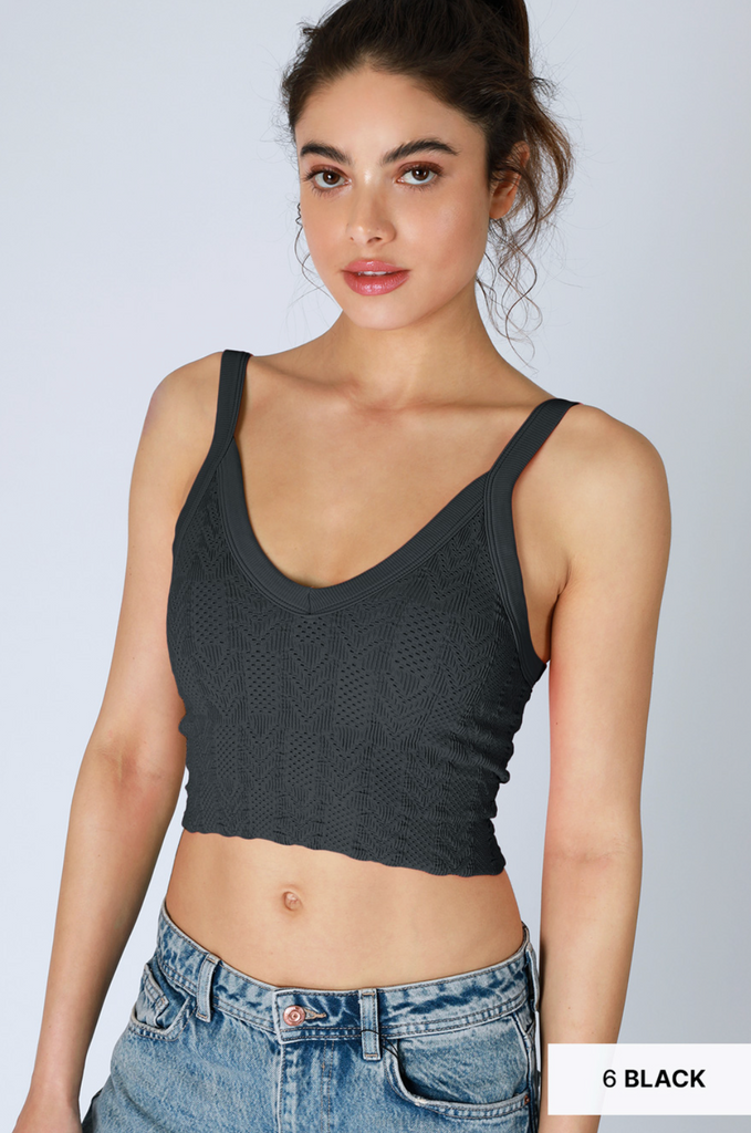 Lace Textured Crop Top