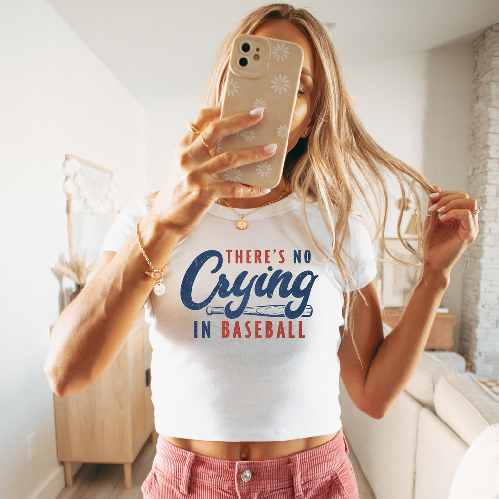 No Crying in Baseball Cropped Tee