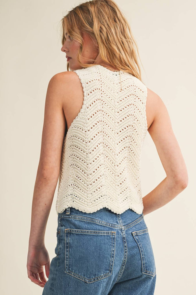 Tie Front Knitted Vest