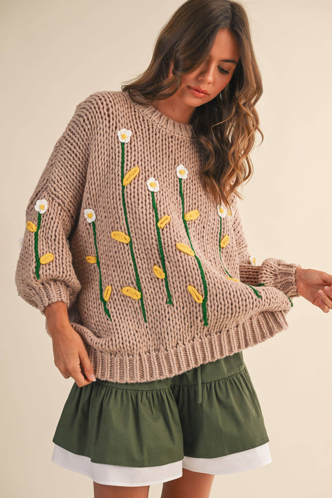 Embroidery Chunky Sweater