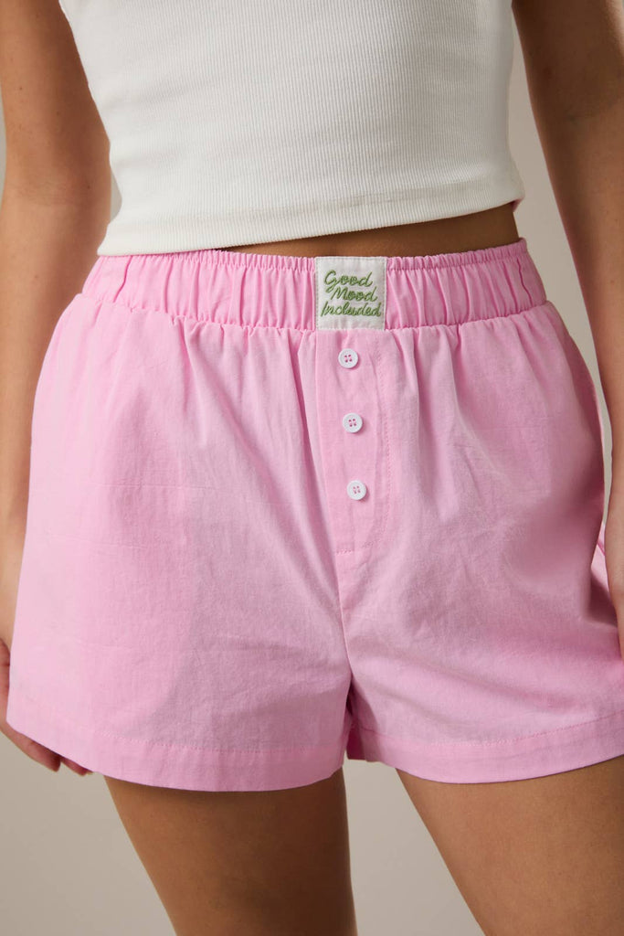 "GOOD MOOD INCLUDED" High Waisted Boxer Shorts