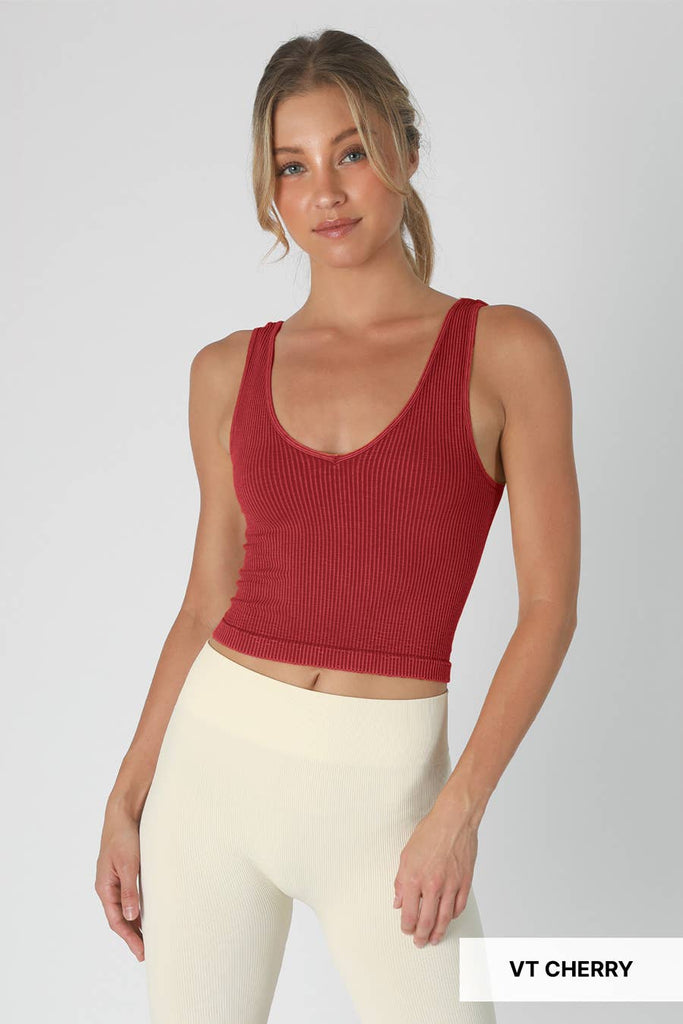 Vintage V Neck Crop Top