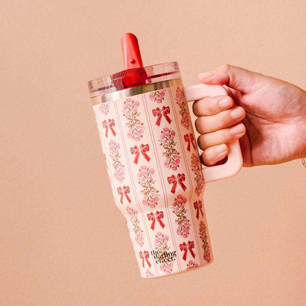 20 oz Lifestyle Flip Straw Tumbler-Oh So Merry with festive design, perfect for holiday beverages on the go.