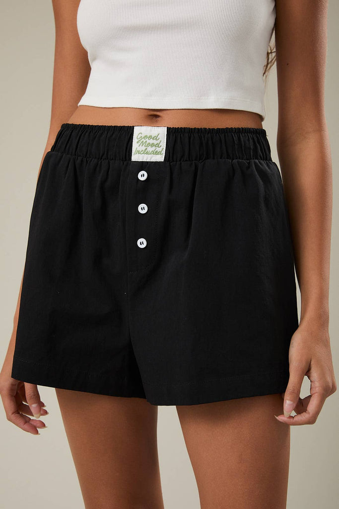 "GOOD MOOD INCLUDED" High Waisted Boxer Shorts