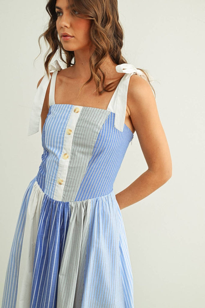 Mixed Striped Patchwork Dress