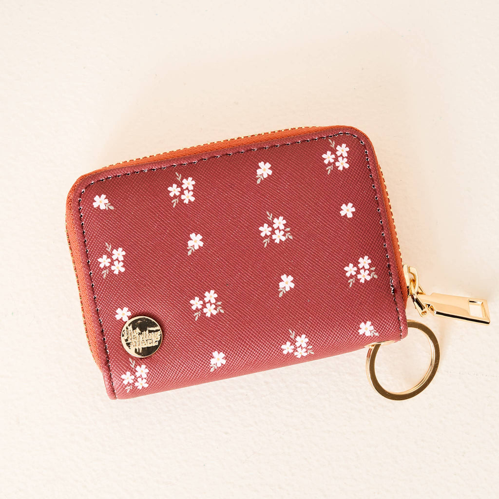 Zip Around Wallet-Pretty Posies Cognac