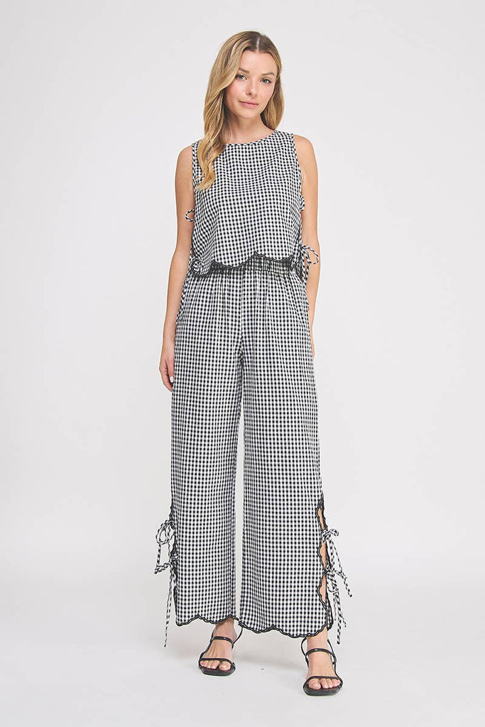 Woven Gingham Pants