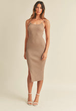 Load image into Gallery viewer, Love You Latte Ribbed Midi Dress

