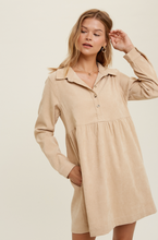 Load image into Gallery viewer, Corduroy Button-Up Dress
