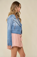 Load image into Gallery viewer, Denim Moto Jacket
