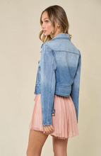 Load image into Gallery viewer, Denim Moto Jacket
