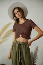 Load image into Gallery viewer, C-Ring Ribbed Crop Top
